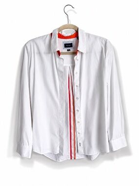 Façonnable White Cotton Button Down Shirt Size 38 US 6 Old Money Preppy